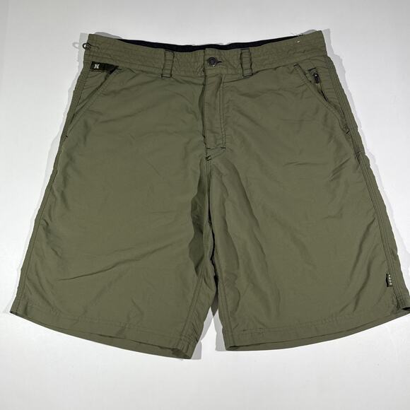 HOWLER BROS Ripstop Olive Green Nylon Shorts Pockets Men Size 36 - Picture 2 of 9